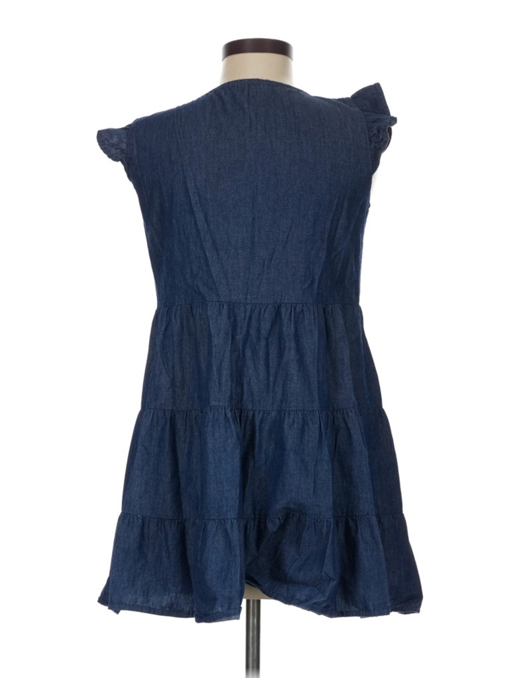Denim Button-Front Mini Dress - Blue - Picture 2 of 3